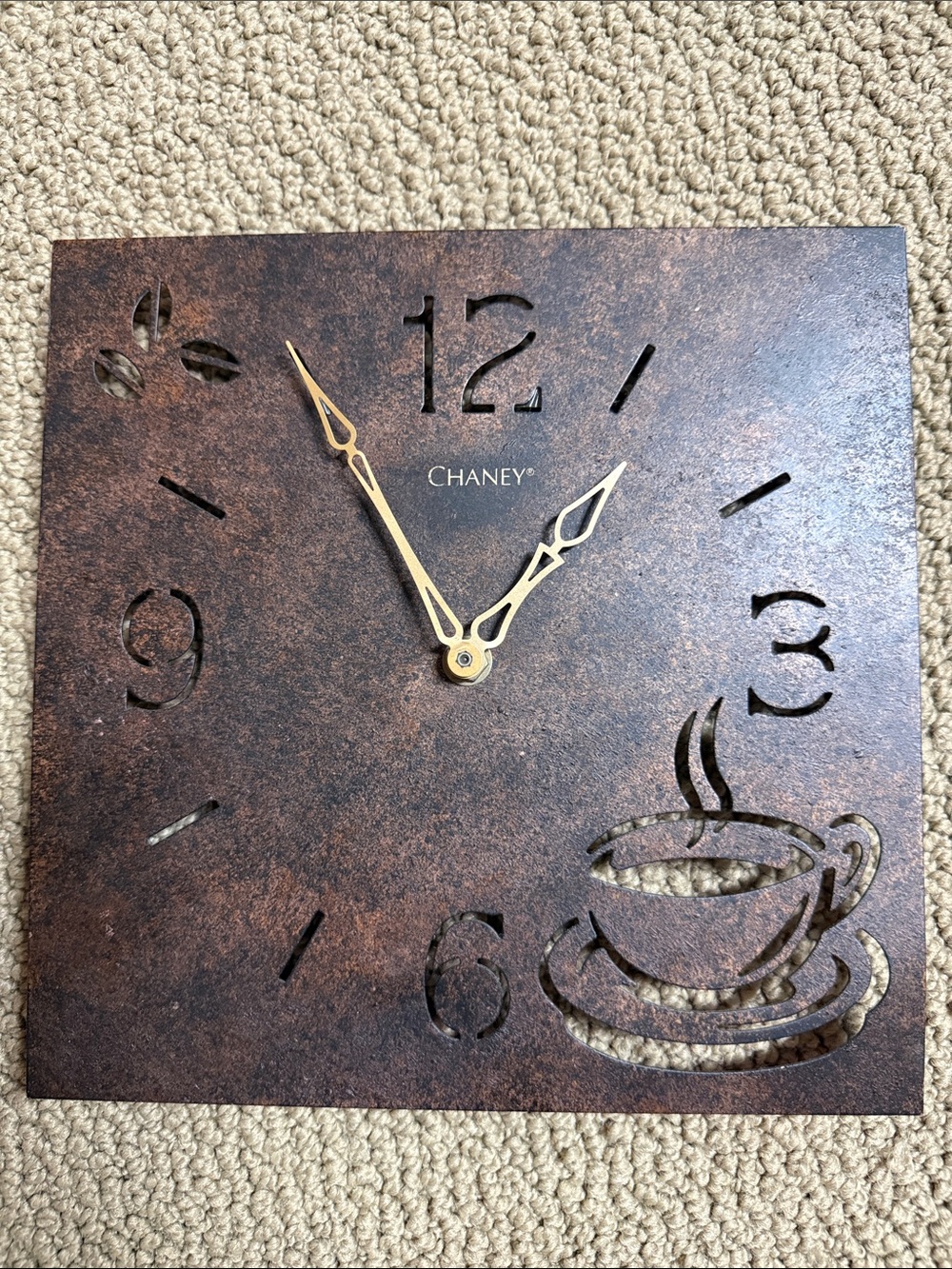 Rustic Brown Coffee Cup Wall Clock